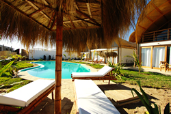 Stay in the shade by the Kites Mancora pool when the sun gets too hot